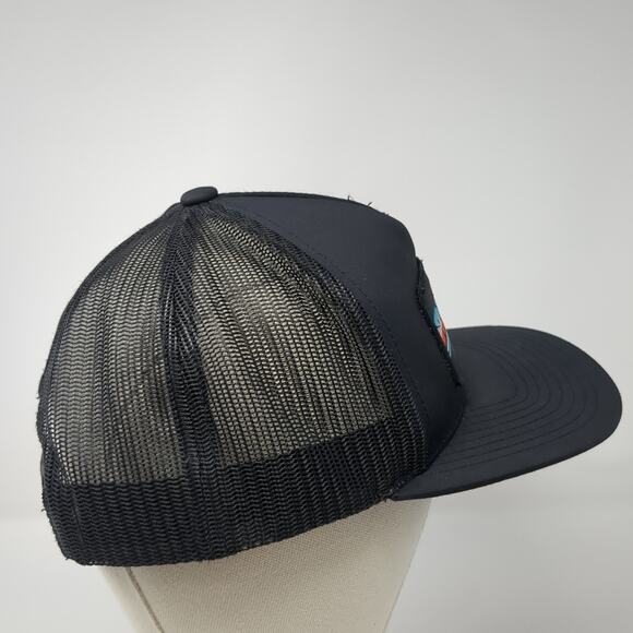 Rodeo Snapback Trucker Hat Black One Size Adjustable Embroidered Get Your Hooey - Picture 5 of 9